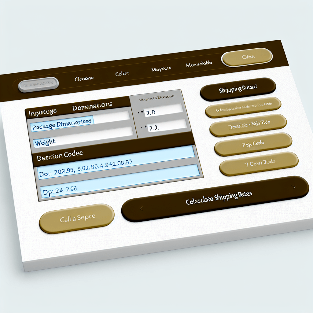 A screenshot of the UPS Shipping Rates Calculator 